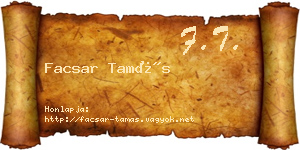 Facsar Tamás névjegykártya
